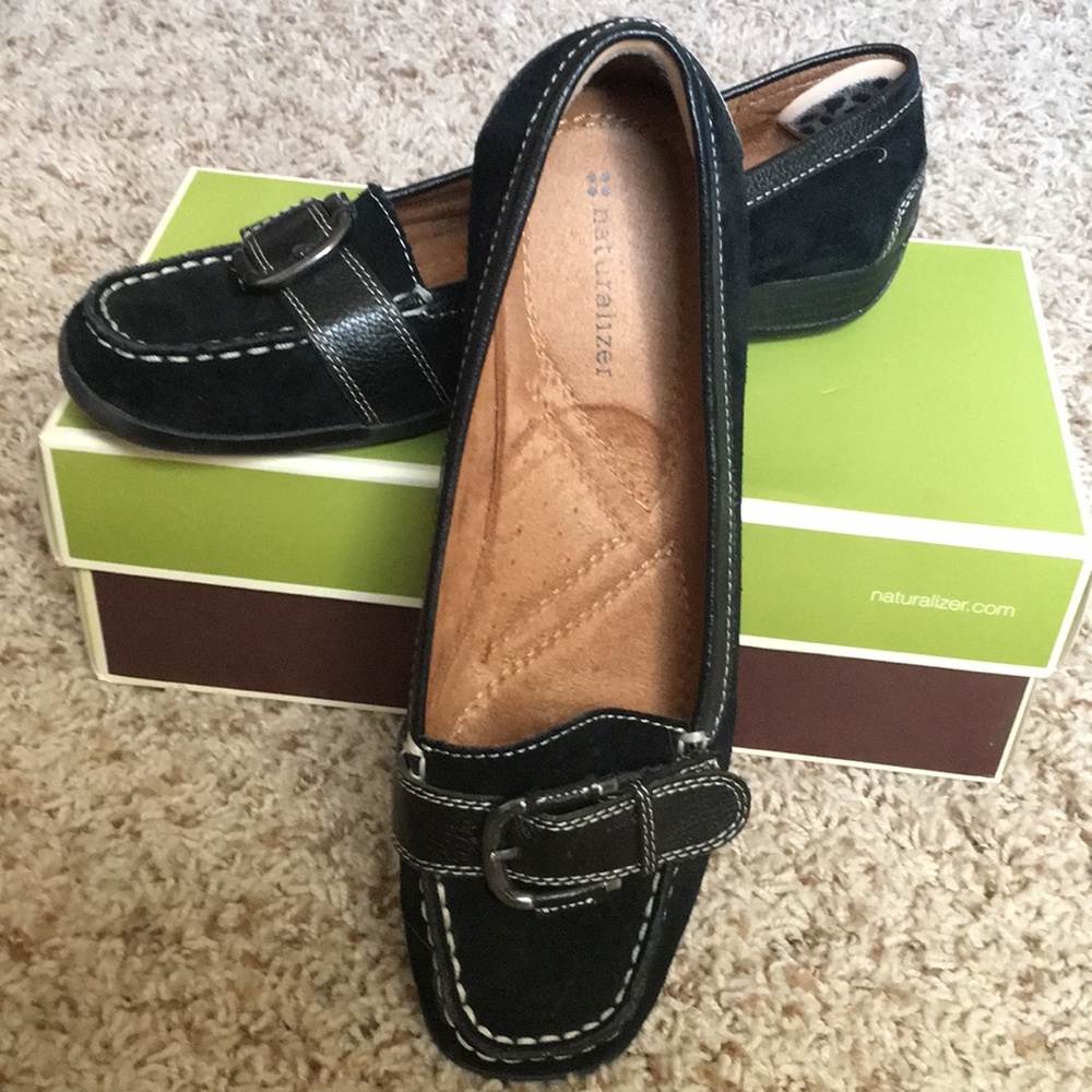 Naturalizer. Brand Black suede flats